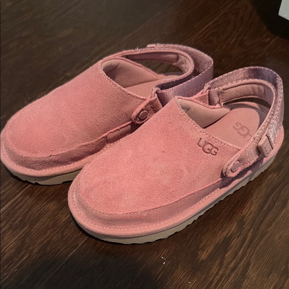 UGG Kids Dusty Pink Suede Slingback Clogs